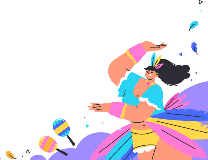 Ilustração de carnaval fundo direito.